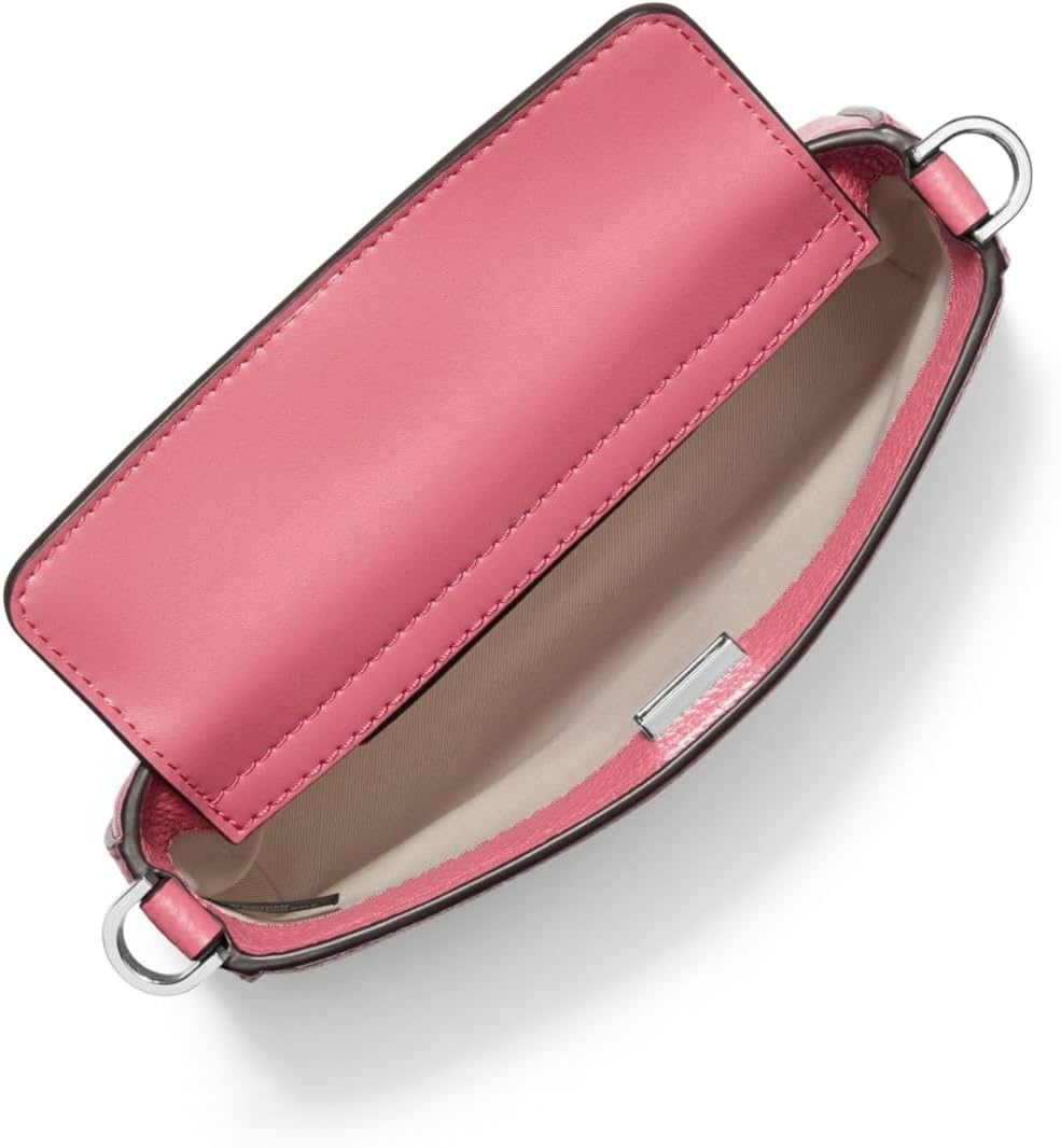 image:imageMichael Kors Womens Bryant Small Convertible Crossbody BagSilvertone HardwareJewel ChainRosewood