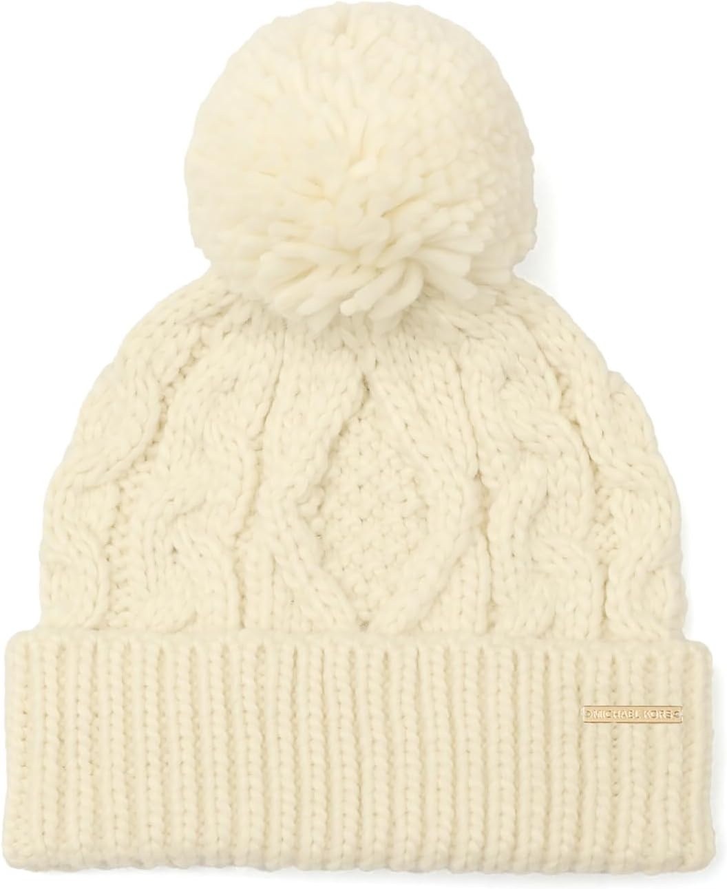 image:imageMichael Kors Womens Diamond Cable Cuff Hat Stylish Fashion Accessory for Winter Cream