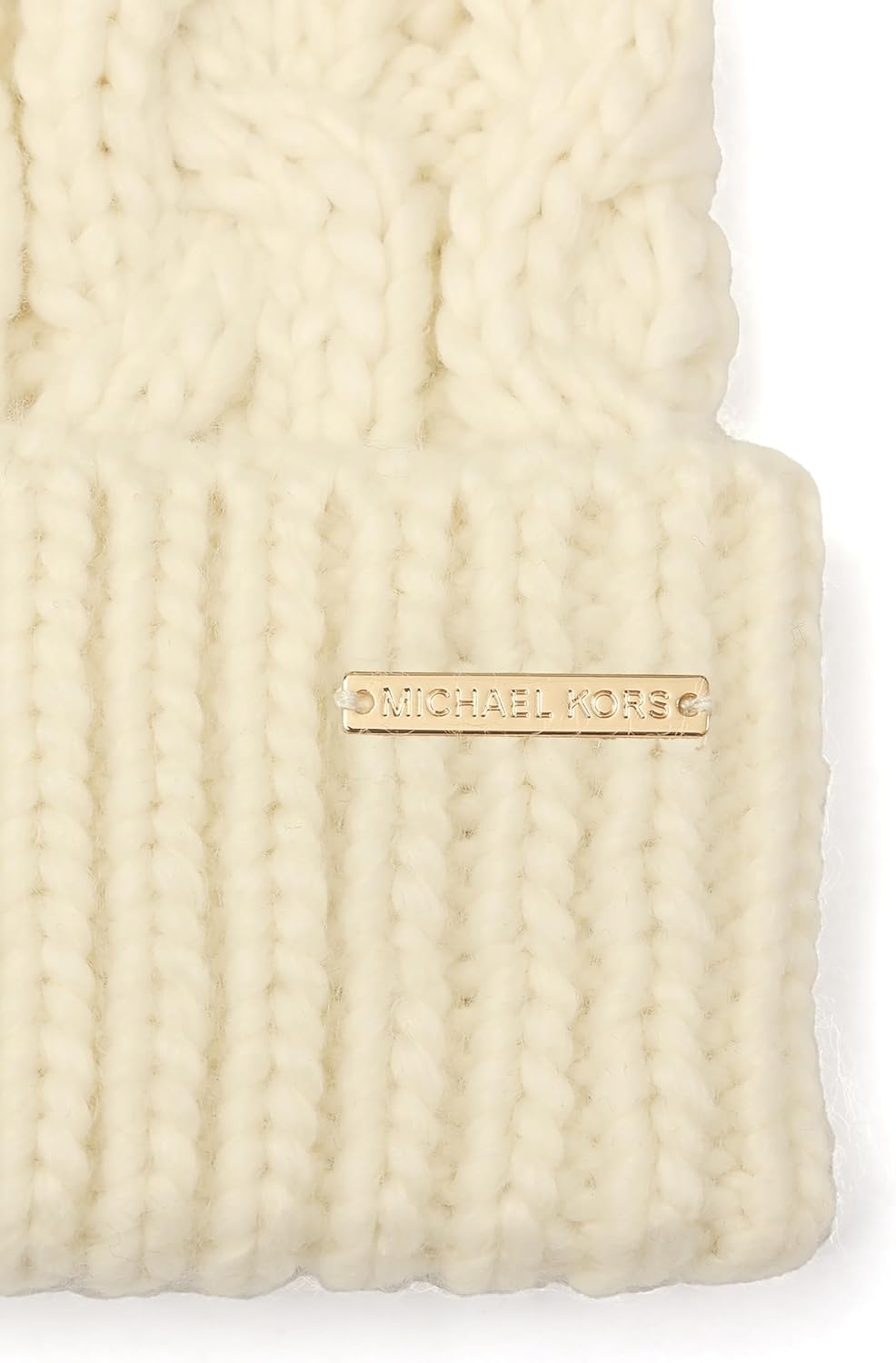 image:imageMichael Kors Womens Diamond Cable Cuff Hat Stylish Fashion Accessory for Winter Cream