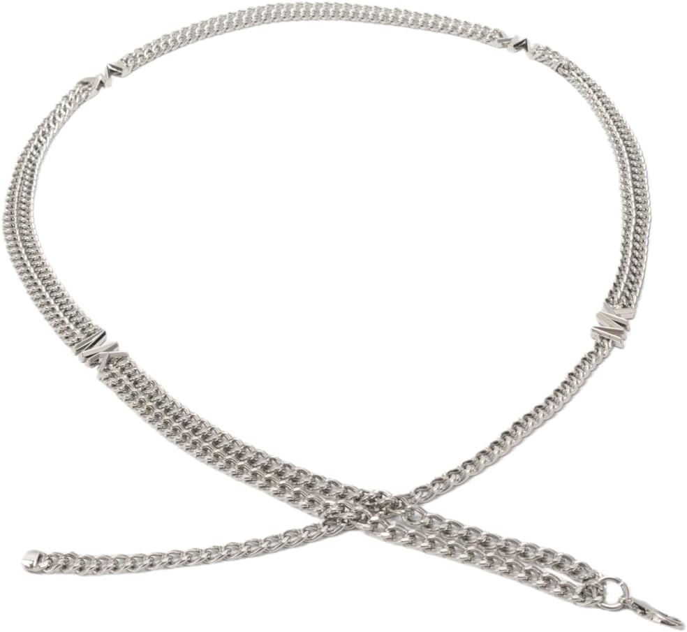 image:imageMichael Kors Womens Double Chain Belt Stylish amp Versatile Accessory for Everyday Adjustable FitPol Nickel