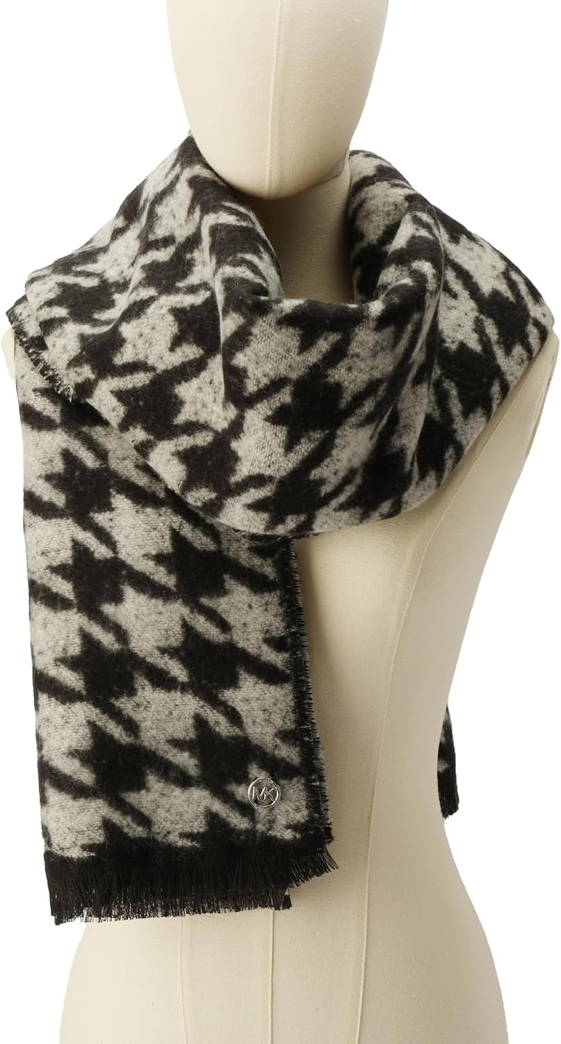 image:imageMichael Kors Womens Houndstooth Wrap Stylish Fashion Accessory Scarf for Cold Weather