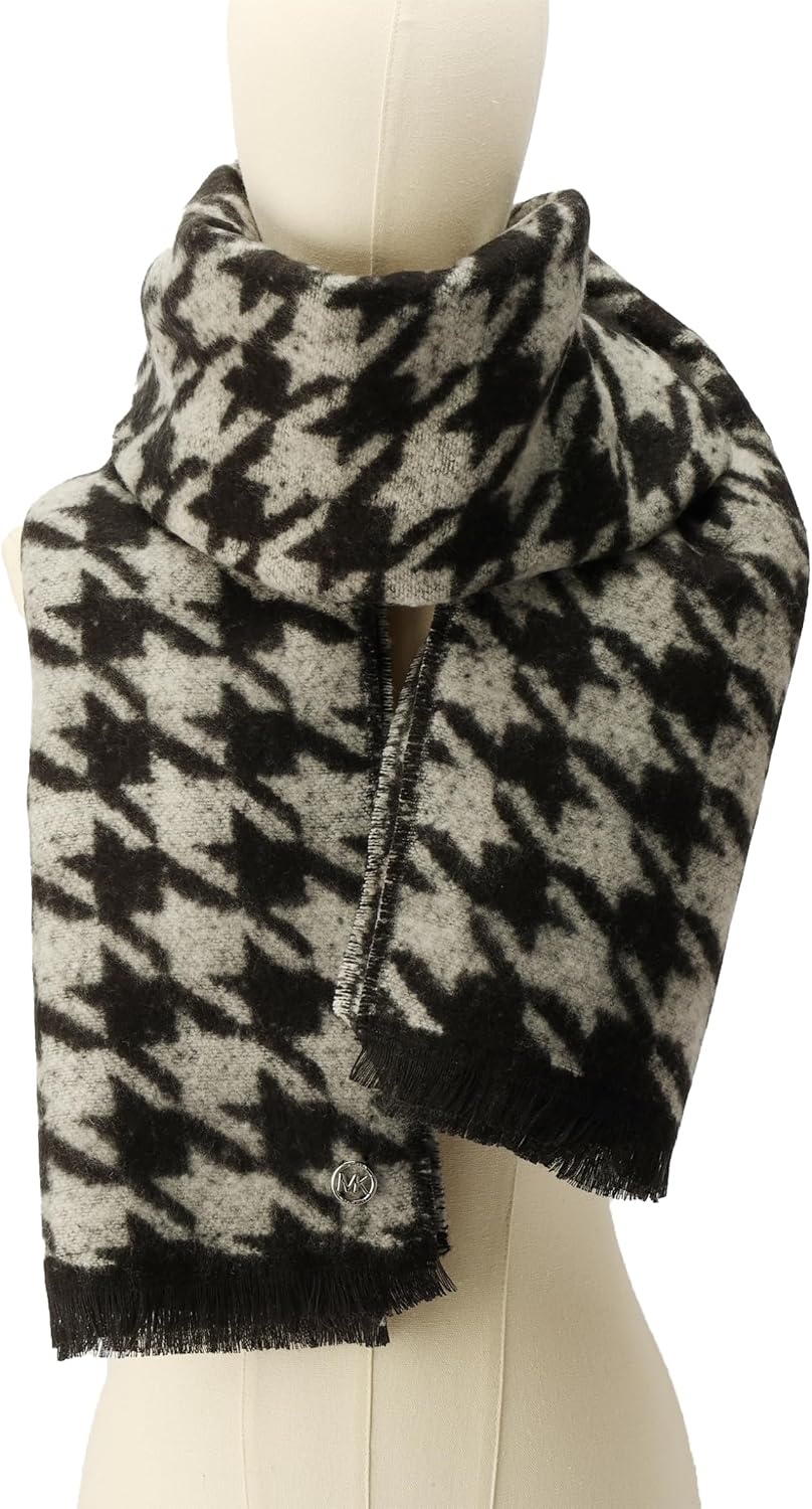 image:imageMichael Kors Womens Houndstooth Wrap Stylish Fashion Accessory Scarf for Cold Weather