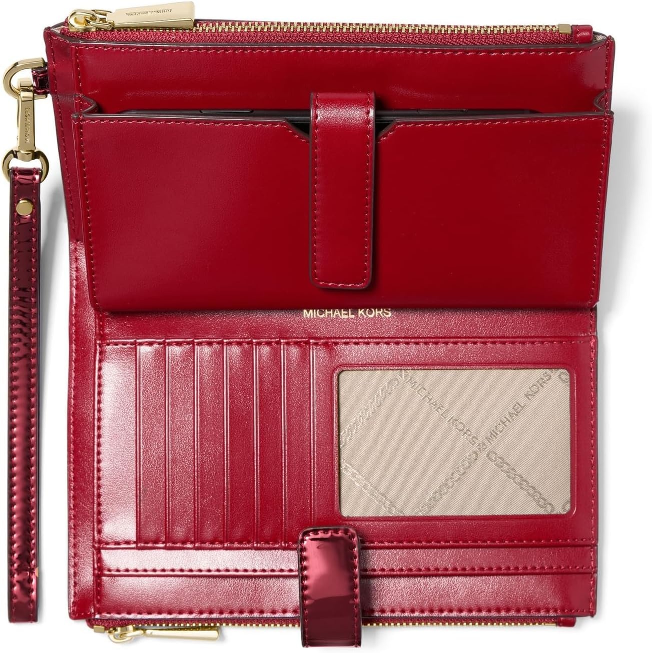 image:imageMichael Kors Womens Jet Set Double Zip WristletDeep Red