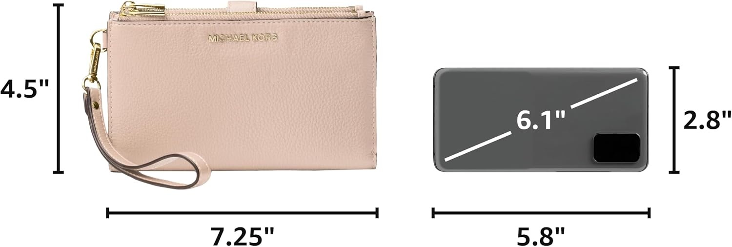 image:imageMichael Kors Womens Jet Set Double Zip WristletGoldtone HardwareSoft Pink
