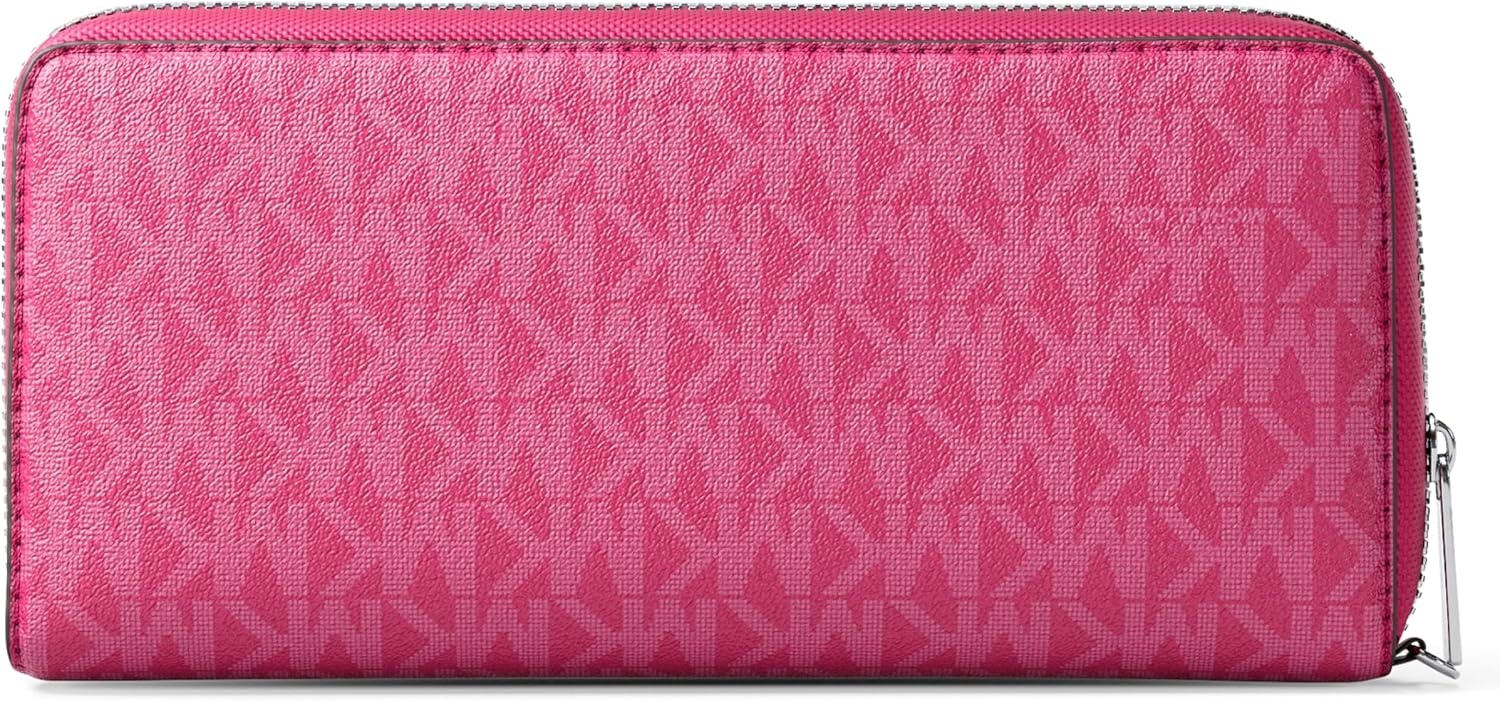 image:imageMichael Kors Womens Jet Set Travel Continental GoldTone HardwareMK Signature Semi Lux Black ChambraySilverTone HardwareMK SignatureRaspberry