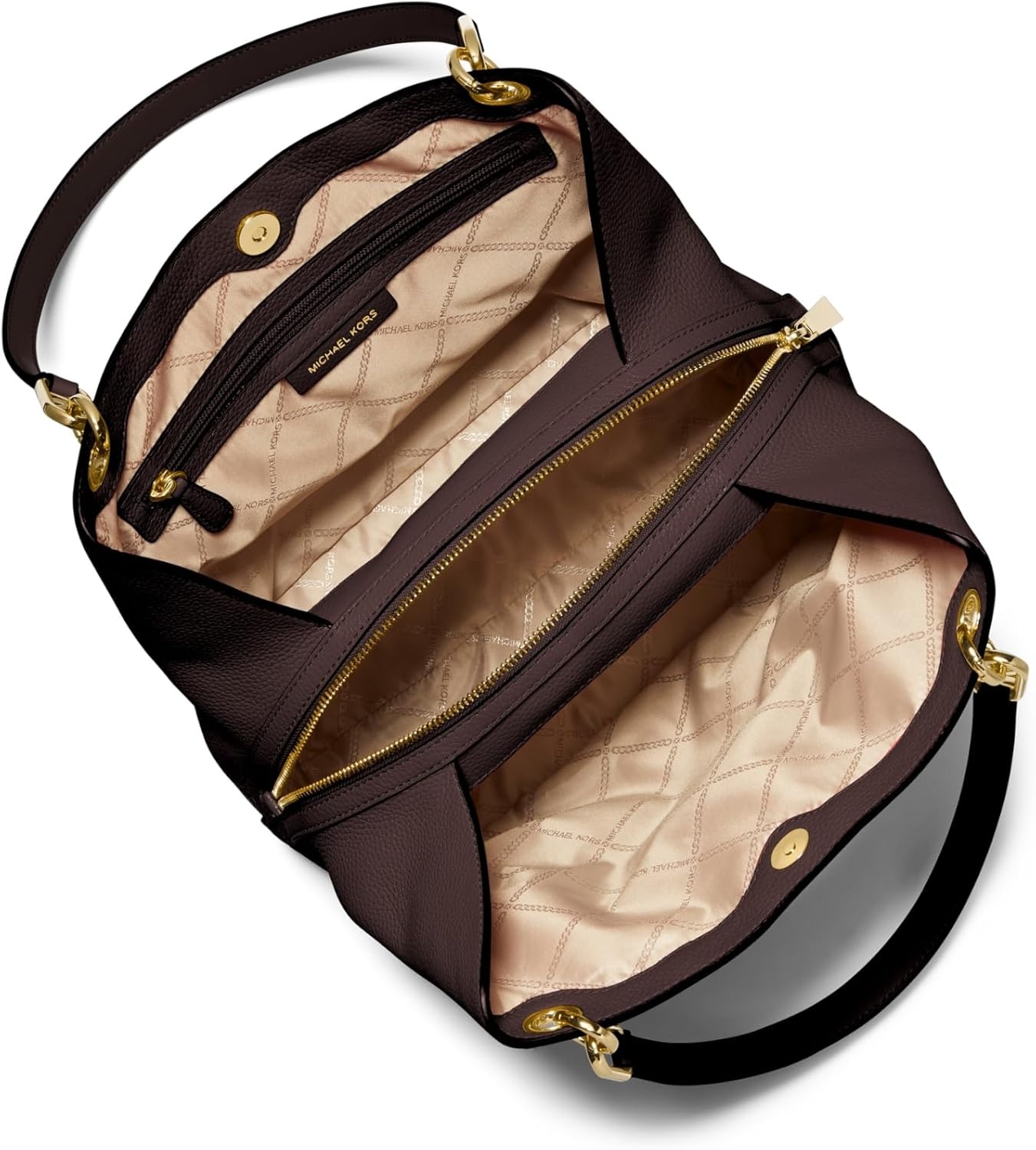 image:imageMichael Kors Womens Kensington Shoulder ToteGoldtone HardwarePebble LeatherChocolate