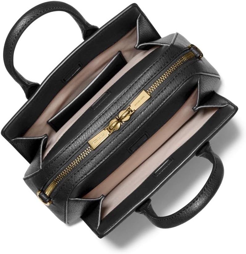 image:imageMichael Kors Womens Laila Extra Small Crossbody BagGoldtone HardwareEmbossed LeatherBlack