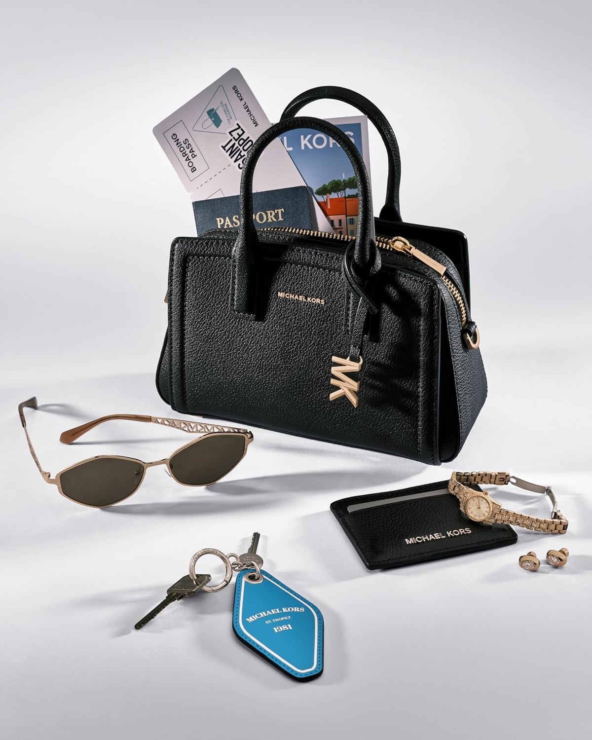 image:imageMichael Kors Womens Laila Extra Small Crossbody BagGoldtone HardwareSignature Coated TwillBrownAcorn