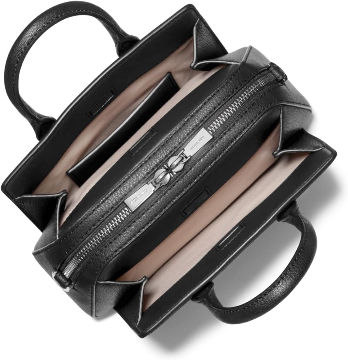 image:imageMichael Kors Womens Laila Extra Small Crossbody BagSilvertone HardwareEmbossed Goat LeatherBlack