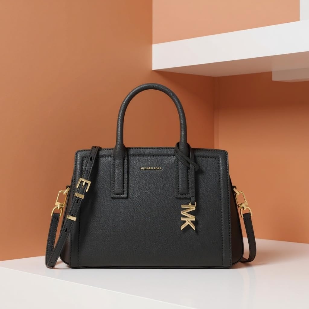 image:imageMichael Kors Womens Laila Small SatchelGoldtone HardwareBlack