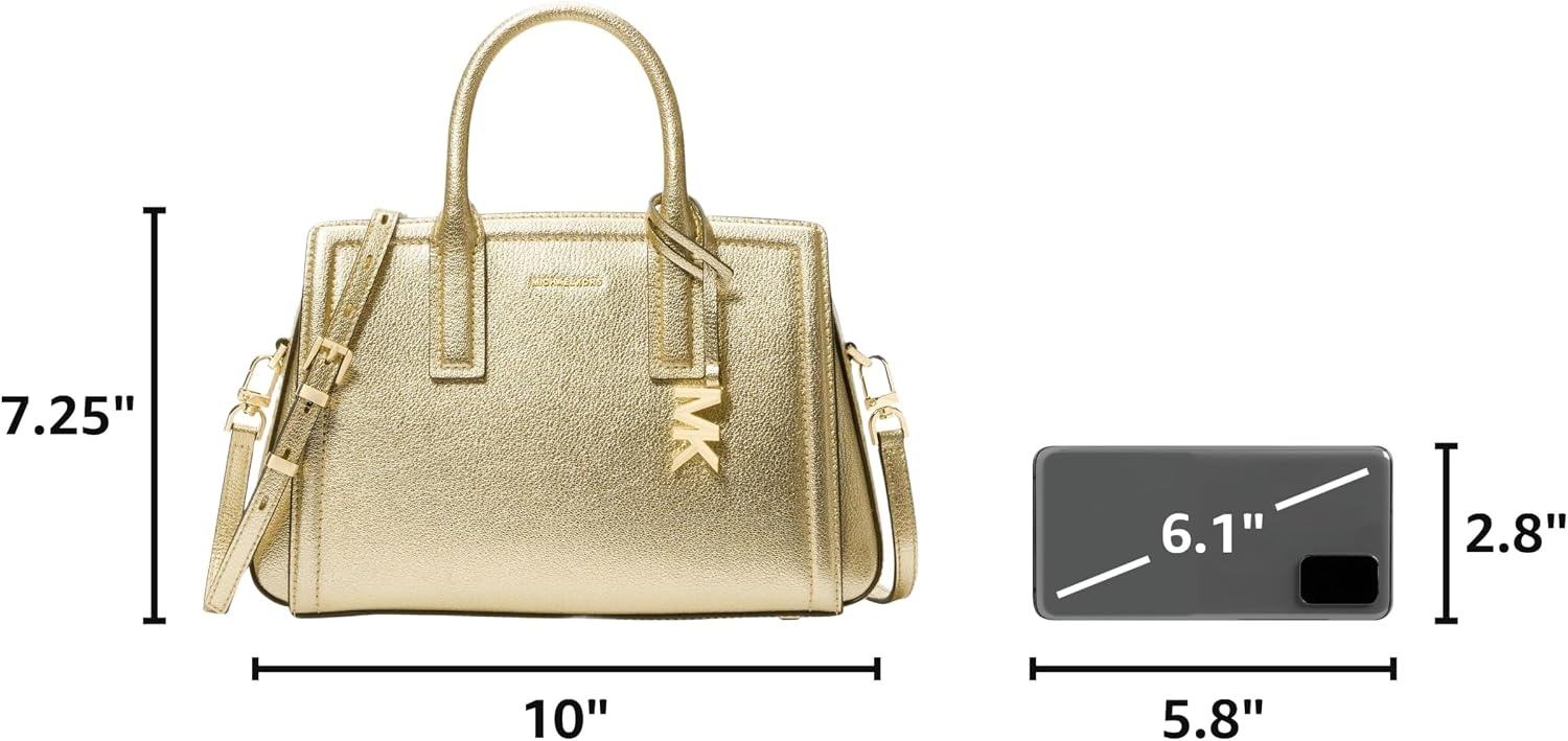 image:imageMichael Kors Womens Laila Small SatchelGoldtone HardwarePale Gold