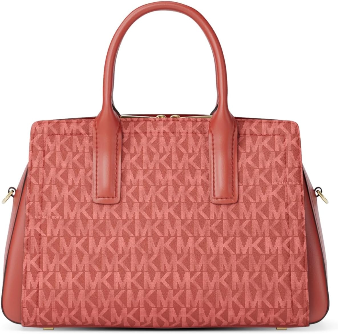 image:imageMichael Kors Womens Laila Small SatchelGoldtone HardwareTonal Mk Signature Coated TwillCrimson Multi