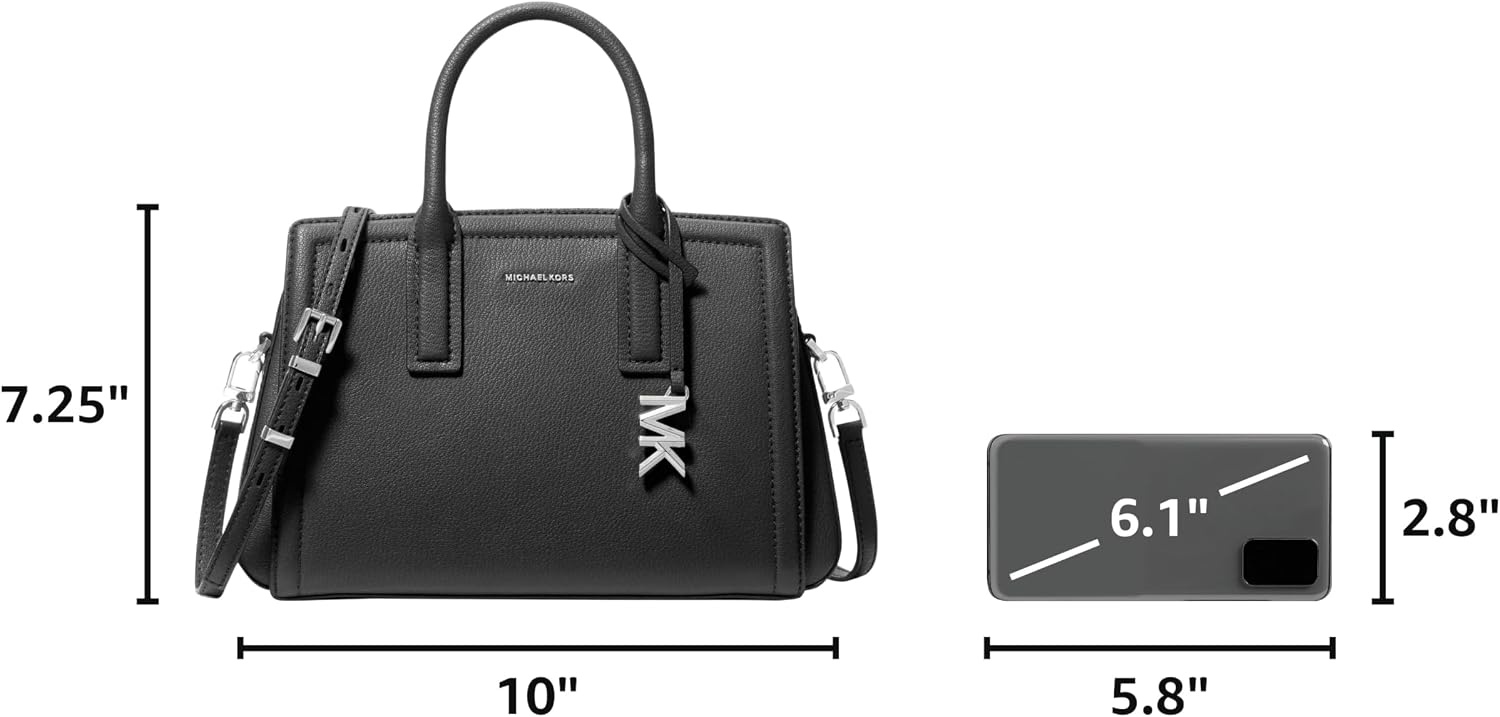 image:imageMichael Kors Womens Laila Small SatchelSilvertone HardwareBlack