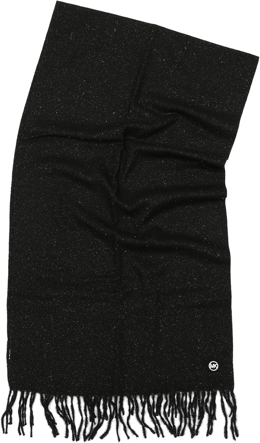 image:imageMichael Kors Womens Metallic Herringbone Wrap Stylish Fashion AccessoryBlack Silver Metal