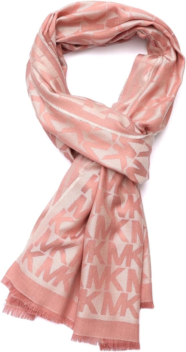 image:imageMichael Kors Womens Mk Charm Colorblocked Lws Scarf Stylish Fashion Accessory for Cold WeatherDusty Rose