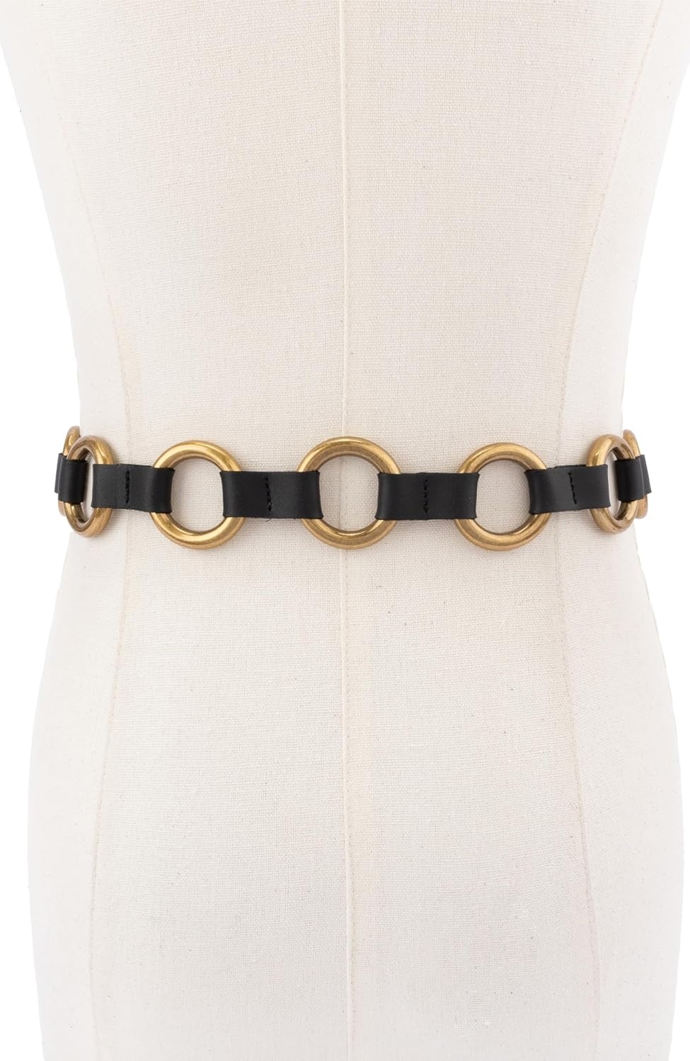 image:imageMichael Kors Womens Multi Ring Belt Stylish amp Versatile Fashion Accessory for Everyday WearBlackAntique Gold