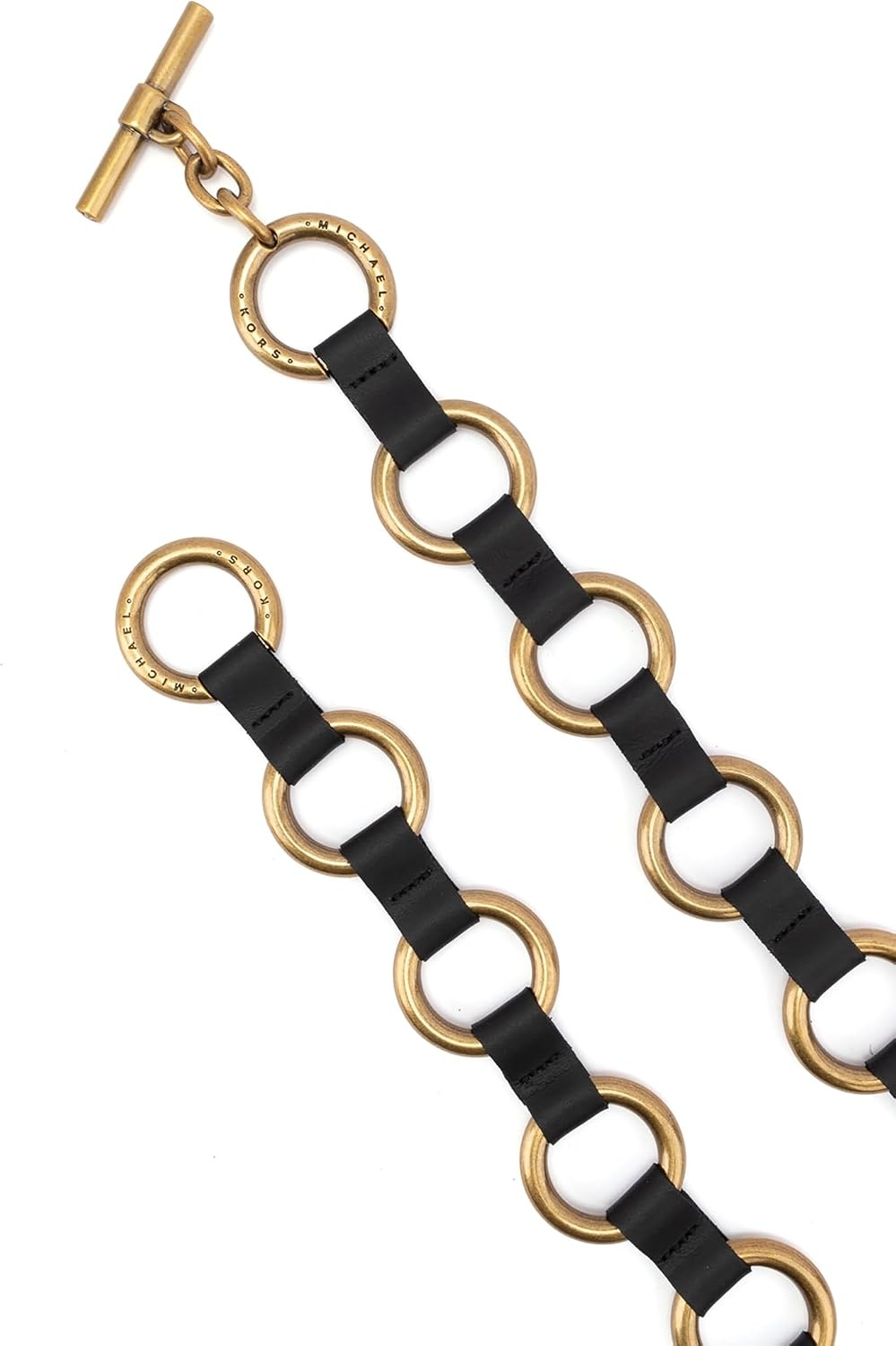 image:imageMichael Kors Womens Multi Ring Belt Stylish amp Versatile Fashion Accessory for Everyday WearBlackAntique Gold
