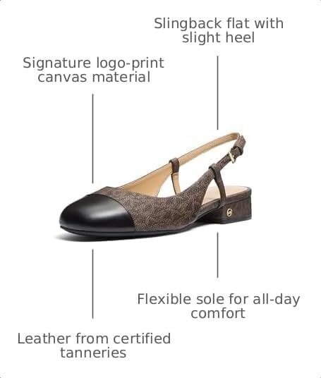 image:imageMichael Kors Womens Perla Flex Sling FlatBrownBlack