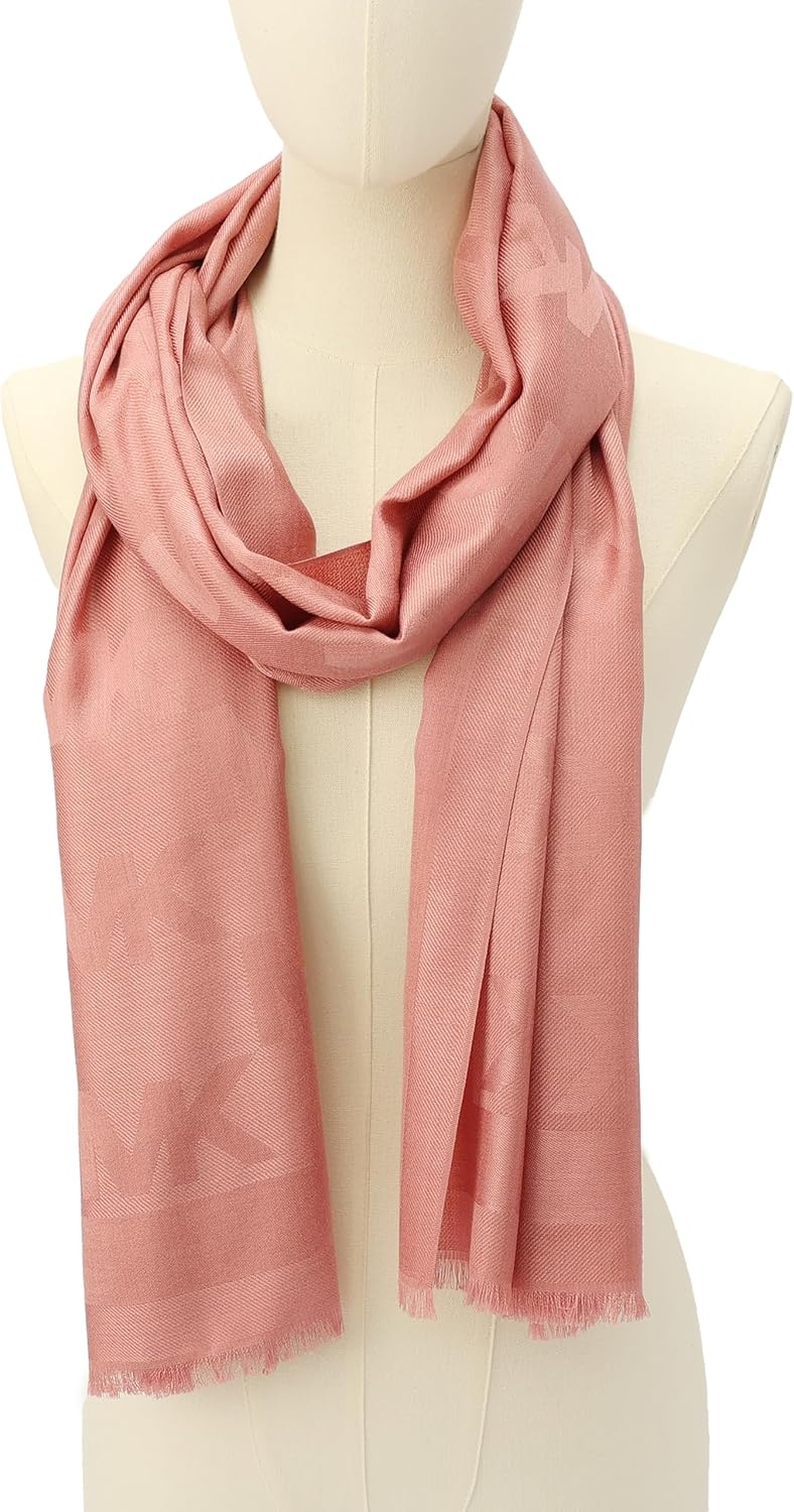 image:imageMichael Kors Womens Stacked Full Scale Scarf Soft amp Stylish Fashion Accessory for Cold WeatherDusty Rose