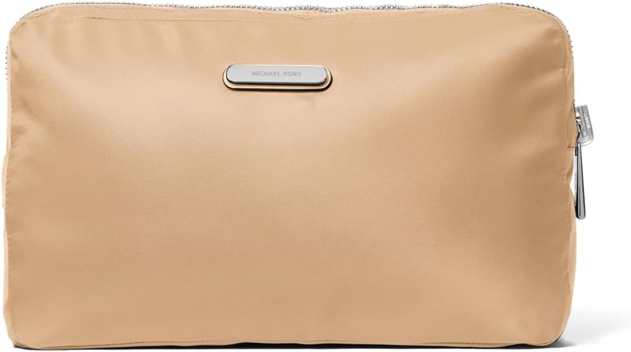 image:imageMichael Kors Womens Tanner Large Packable ToteSilvertone HardwareMk SignaturePeanut