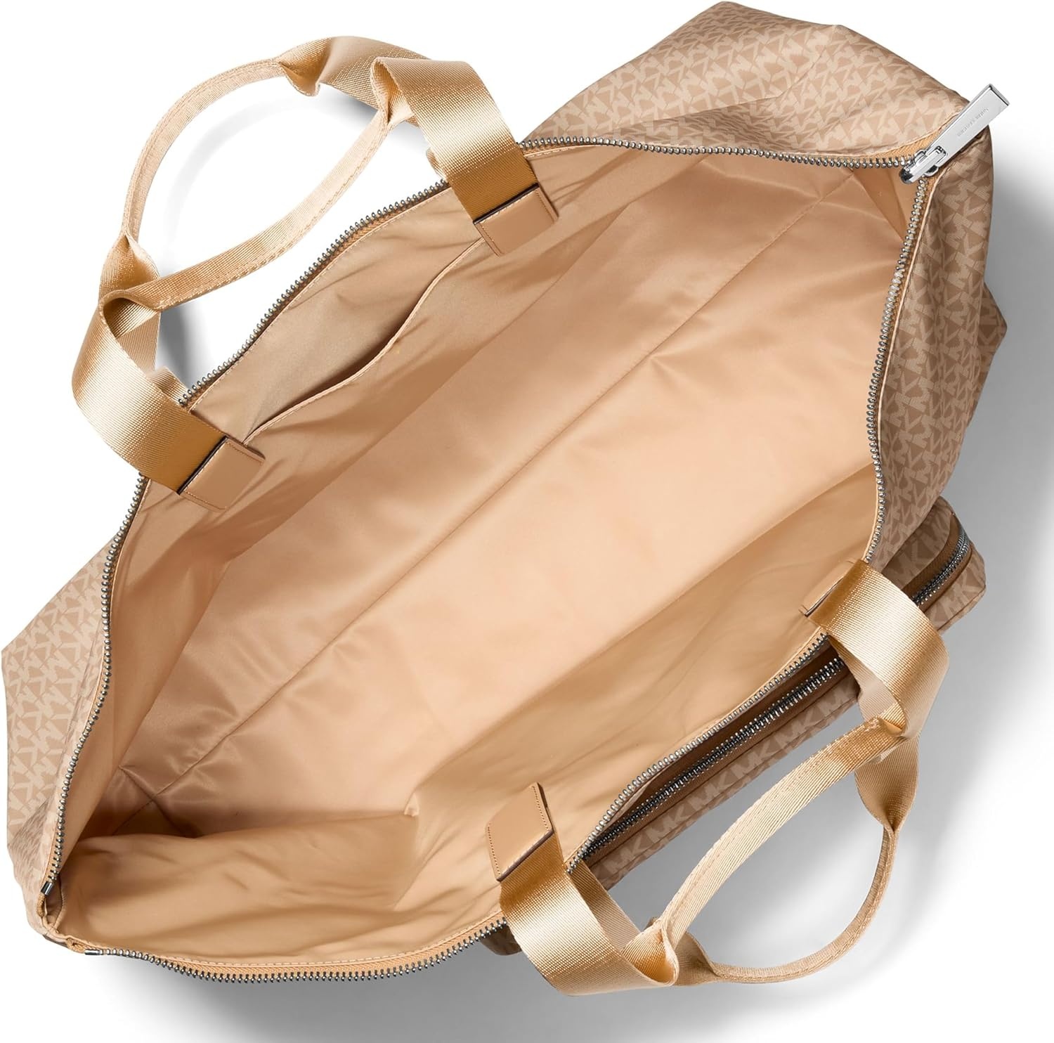 image:imageMichael Kors Womens Tanner Large Packable ToteSilvertone HardwareMk SignaturePeanut