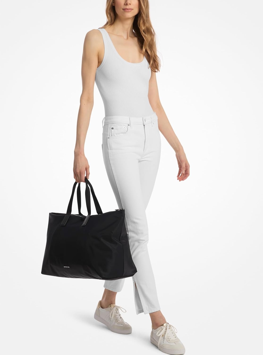 image:imageMichael Kors Womens Tanner Large Packable ToteSilvertone HardwareNylonBlack