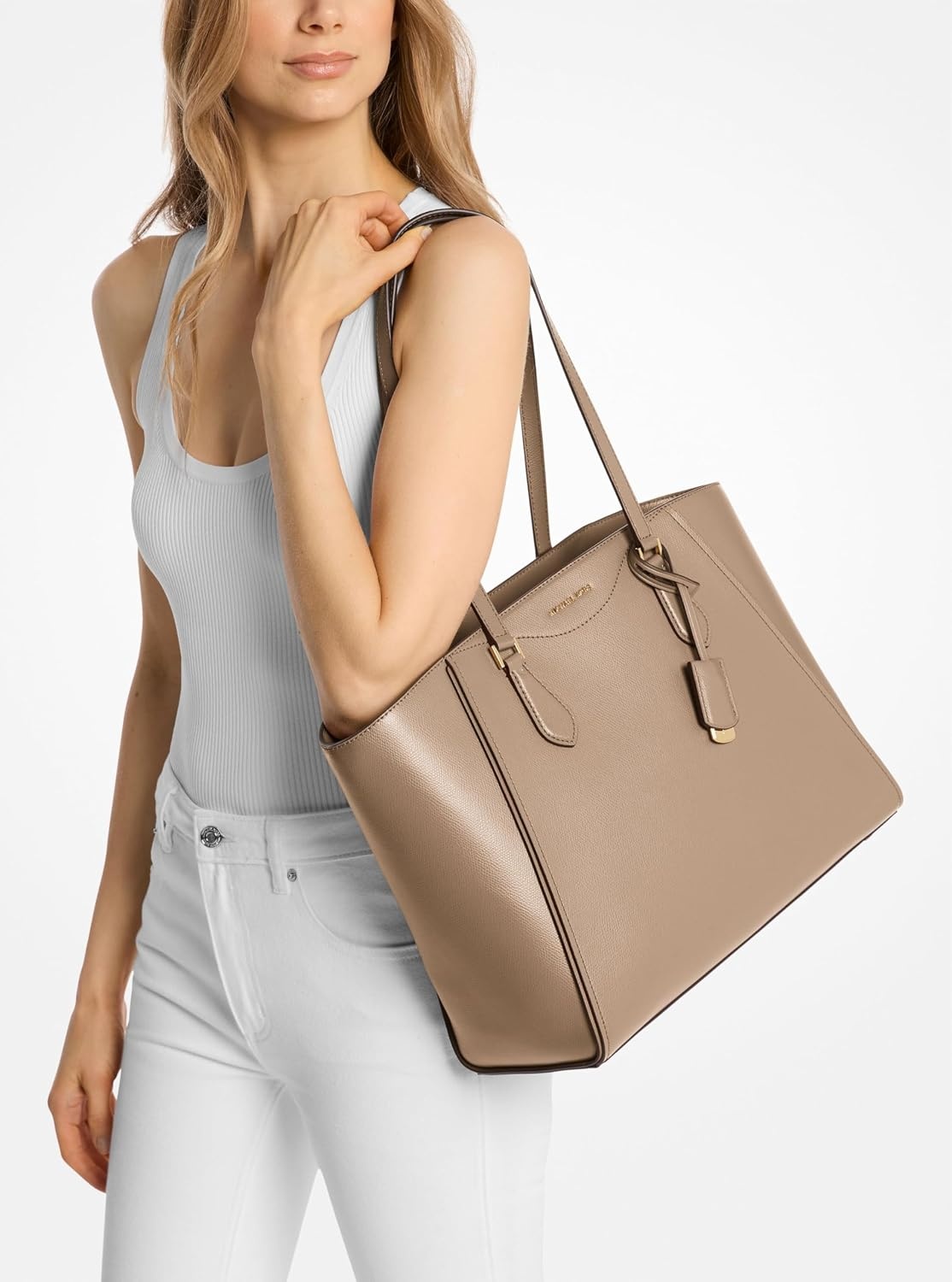 image:imageMichael Kors Womens Taryn Large Multifunctional Topzip Tote BagGoldtone HardwareBirch
