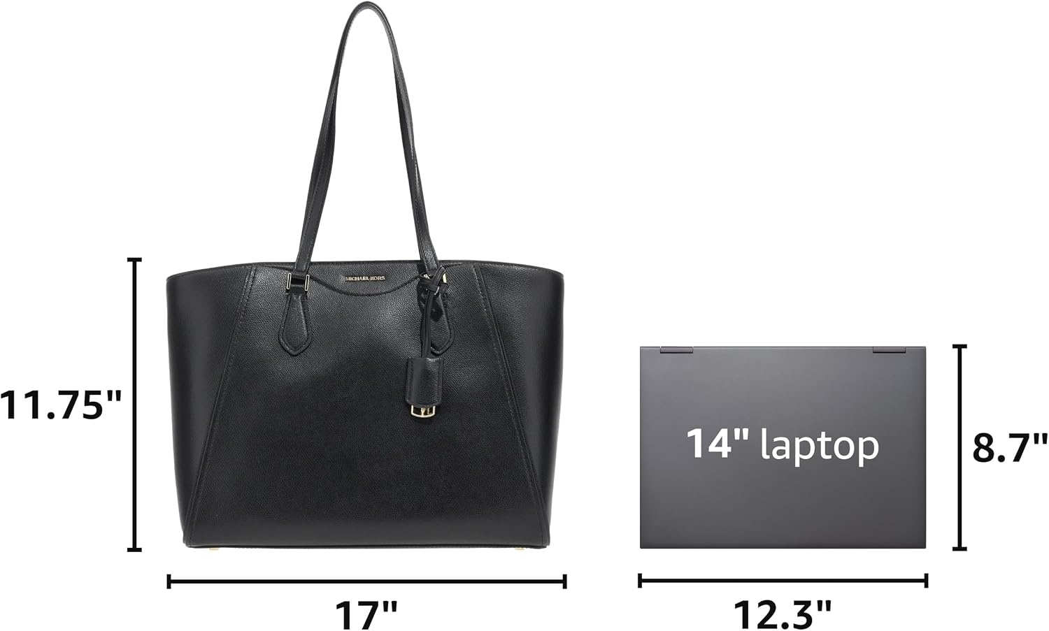 image:imageMichael Kors Womens Taryn Large Multifunctional Topzip Tote BagGoldtone HardwareBlack