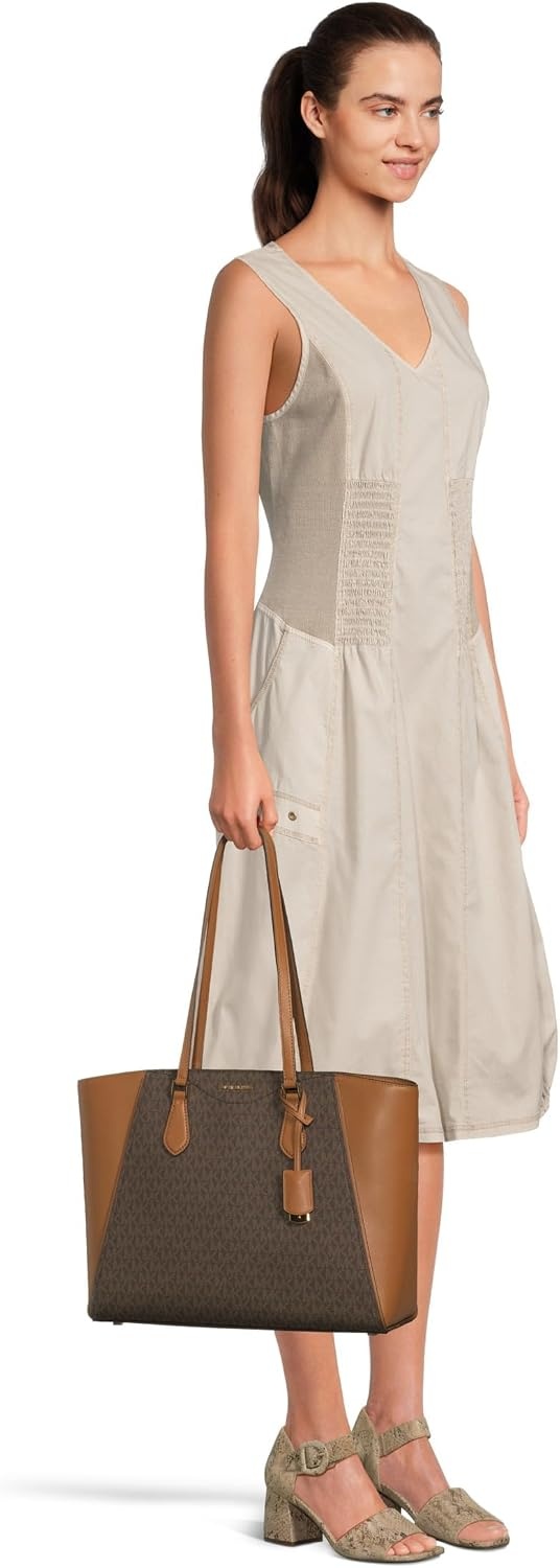 image:imageMichael Kors Womens Taryn Large Multifunctional Topzip Tote BagGoldtone HardwareBrownAcorn