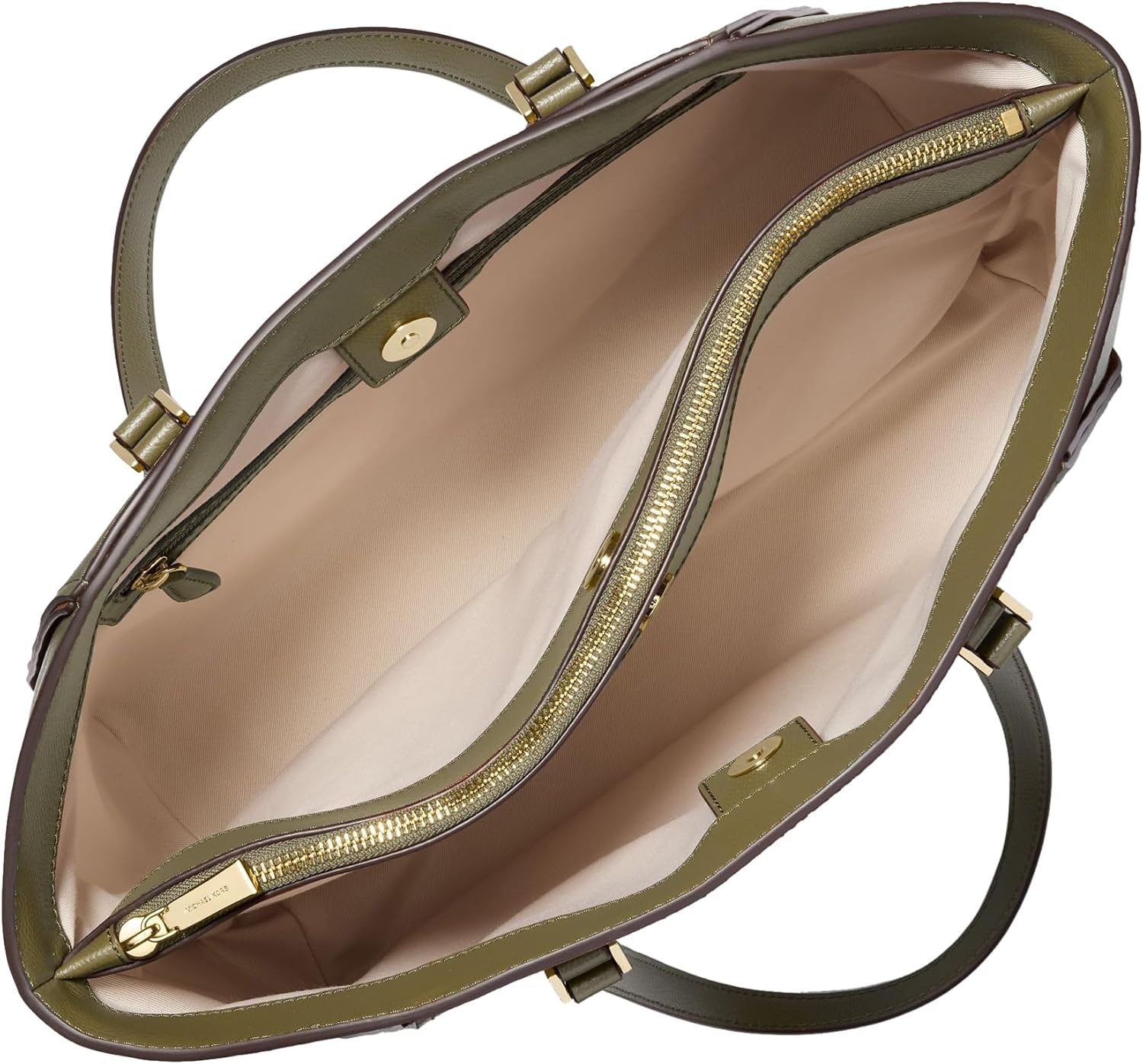 image:imageMichael Kors Womens Taryn Large Multifunctional Topzip Tote BagGoldtone HardwareSafari Green