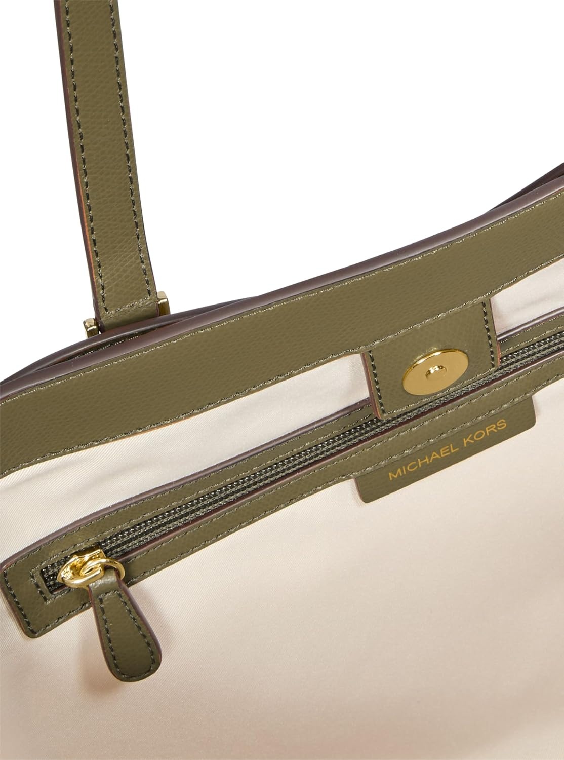 image:imageMichael Kors Womens Taryn Large Multifunctional Topzip Tote BagGoldtone HardwareSafari Green