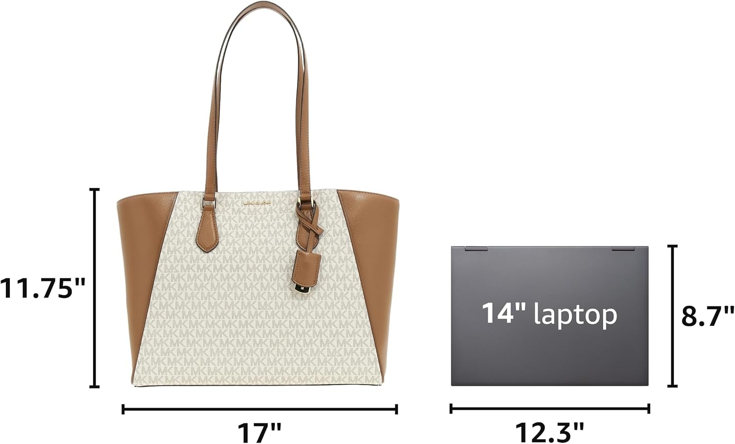 image:imageMichael Kors Womens Taryn Large Multifunctional Topzip Tote BagGoldtone HardwareVanillaAcorn