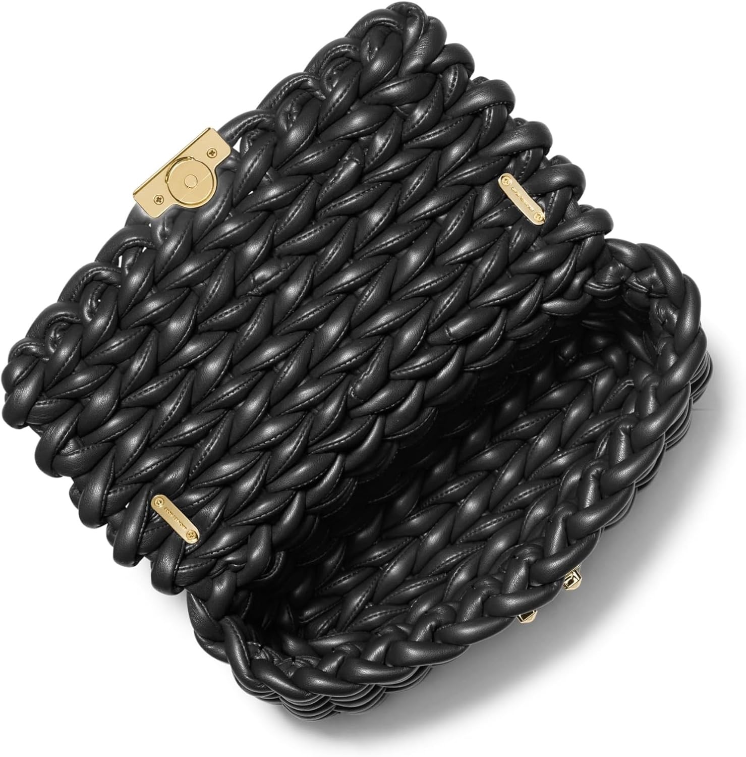 image:imageMichael Kors Womens Tribeca Large Convertible Chain Shoulder BagGoldtone HardwareAll Over WovenBlack