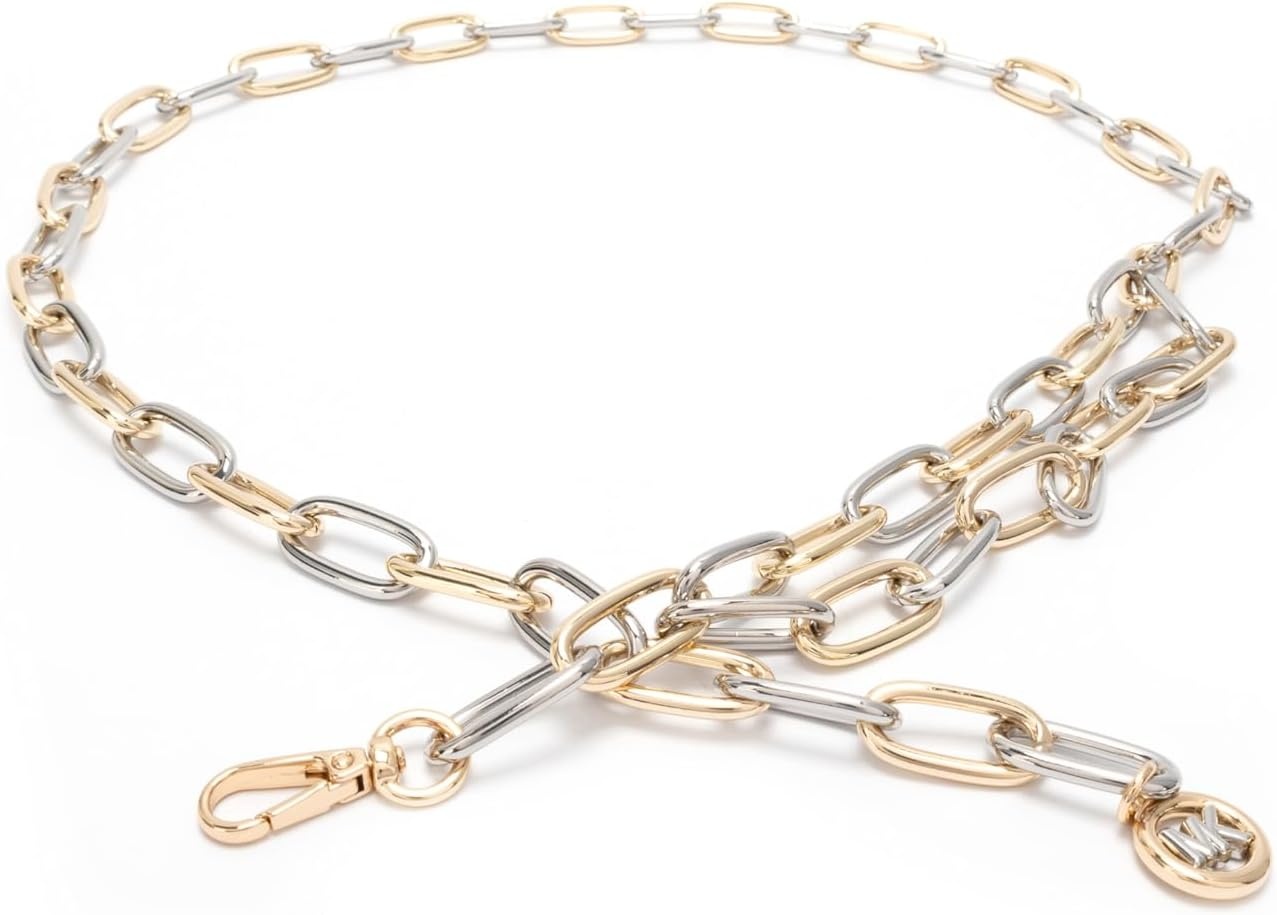image:imageMichael Kors Womens Two Tone Chain Belt Stylish amp Versatile Accessory for Everyday WearGoldSilver