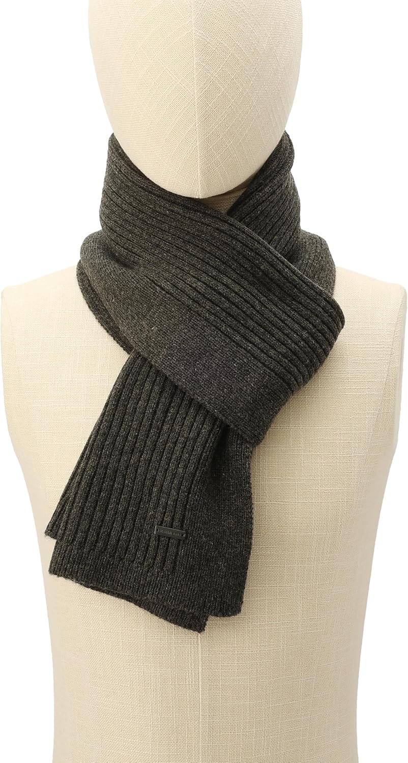 image:imageMichael Kors Womens Wide Center Ribbed Scarf Stylish Fashion Accessory Ideal for Cold WeatherCharcoal Melange