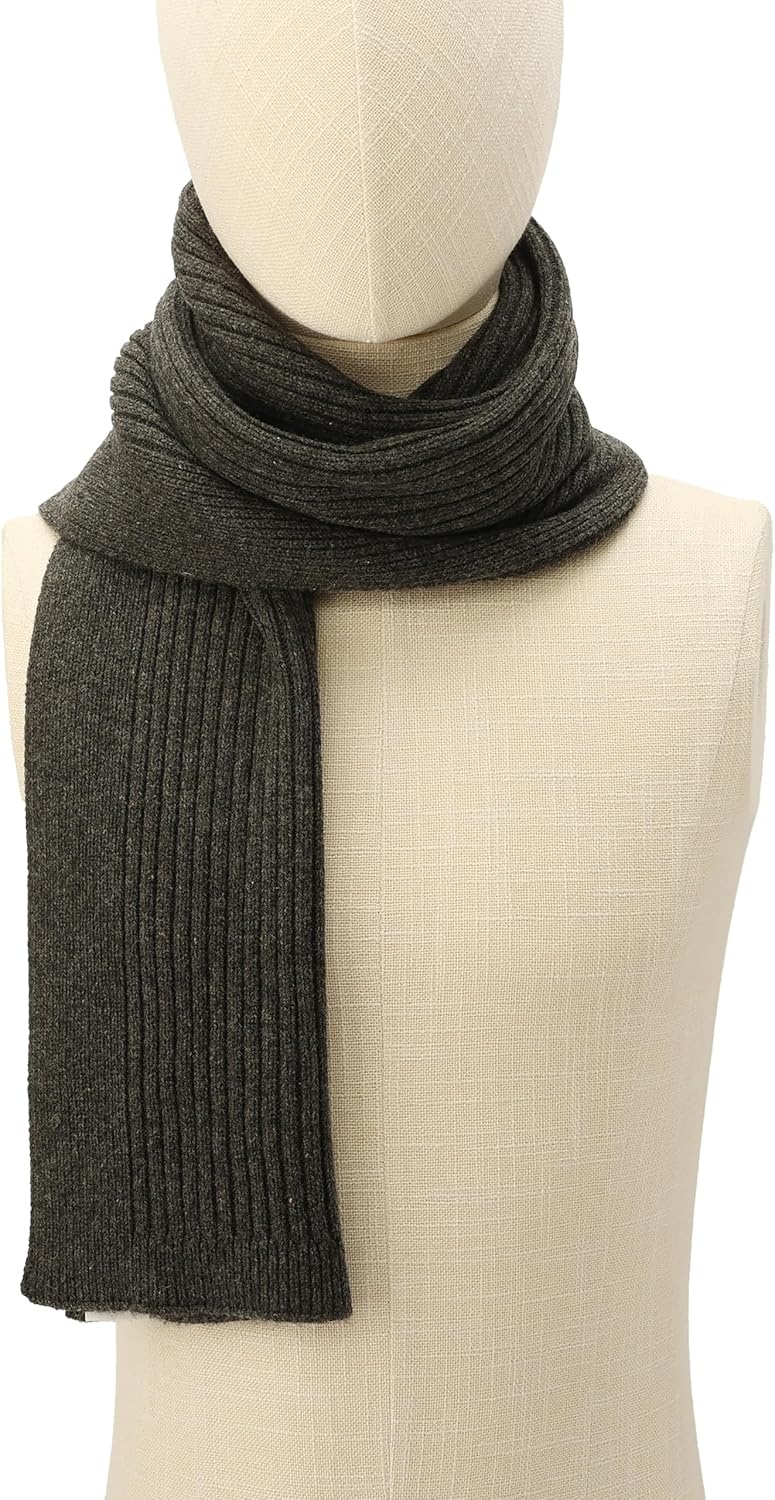 image:imageMichael Kors Womens Wide Center Ribbed Scarf Stylish Fashion Accessory Ideal for Cold WeatherCharcoal Melange