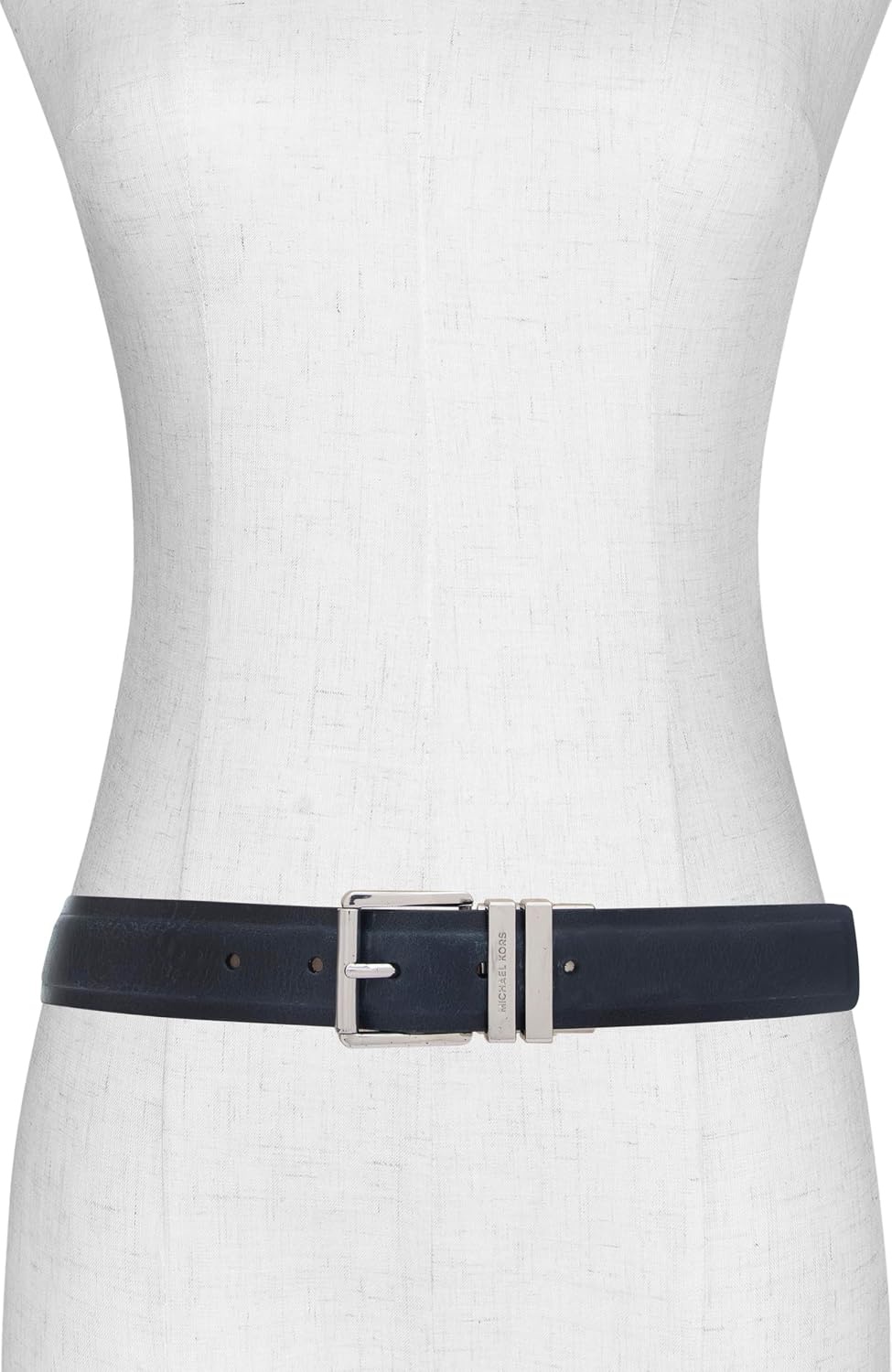 image:imageMichael Kors womens 15 Inch Reversible Belt With Flattened Edge Stylish Fashion AccessoryDark Chambray