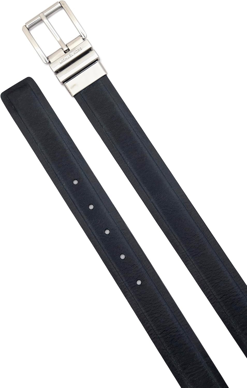 image:imageMichael Kors womens 15 Inch Reversible Belt With Flattened Edge Stylish Fashion AccessoryDark Chambray