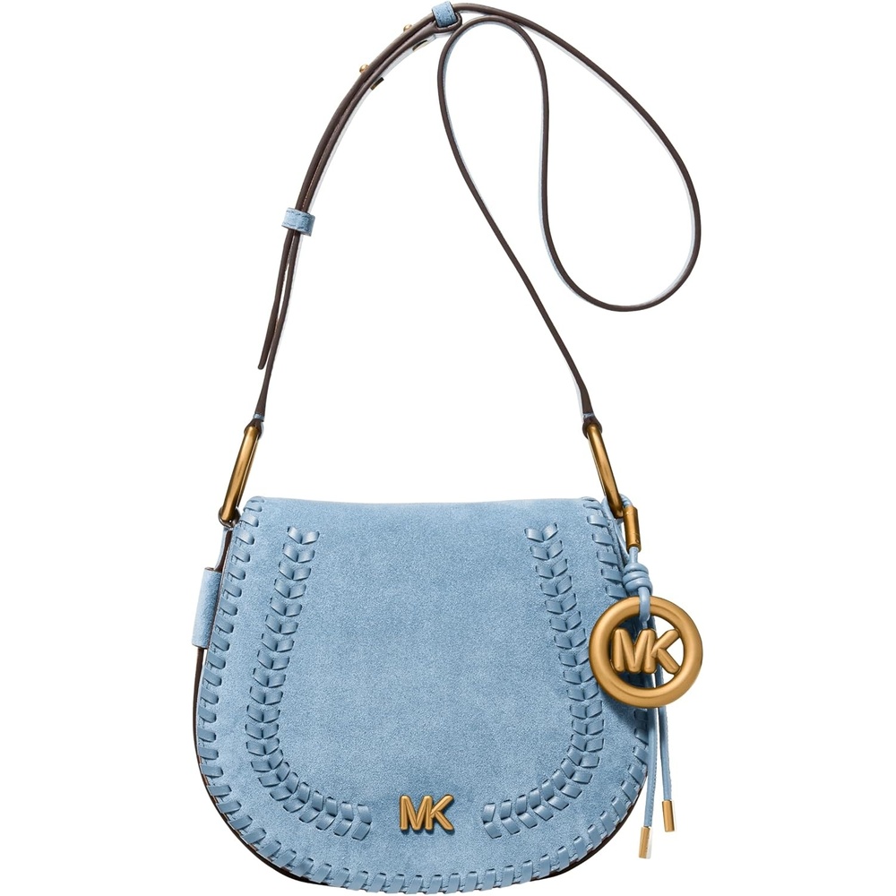 image:imageMICHAEL Michael Kors Josie Medium Saddle Flap MessengerGoldtone HardwareLeatherChambray