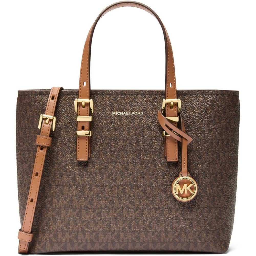 image:imageMICHAEL Michael Kors Womens Quinn Small East West Tote CrossbodyBrownAcorn