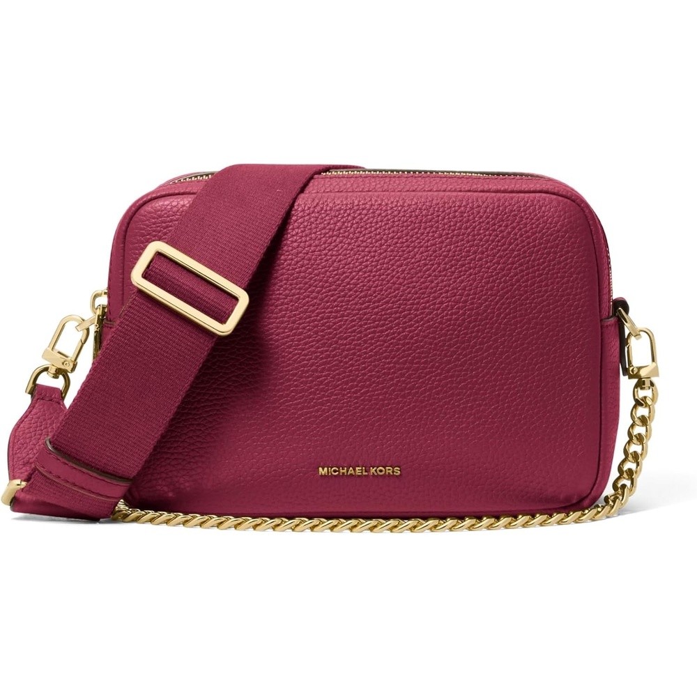 image:imageMichael Kors Bryant Medium Double Zip Chain Camera Crossbody BagGoldtone HardwareLeatherMulberry