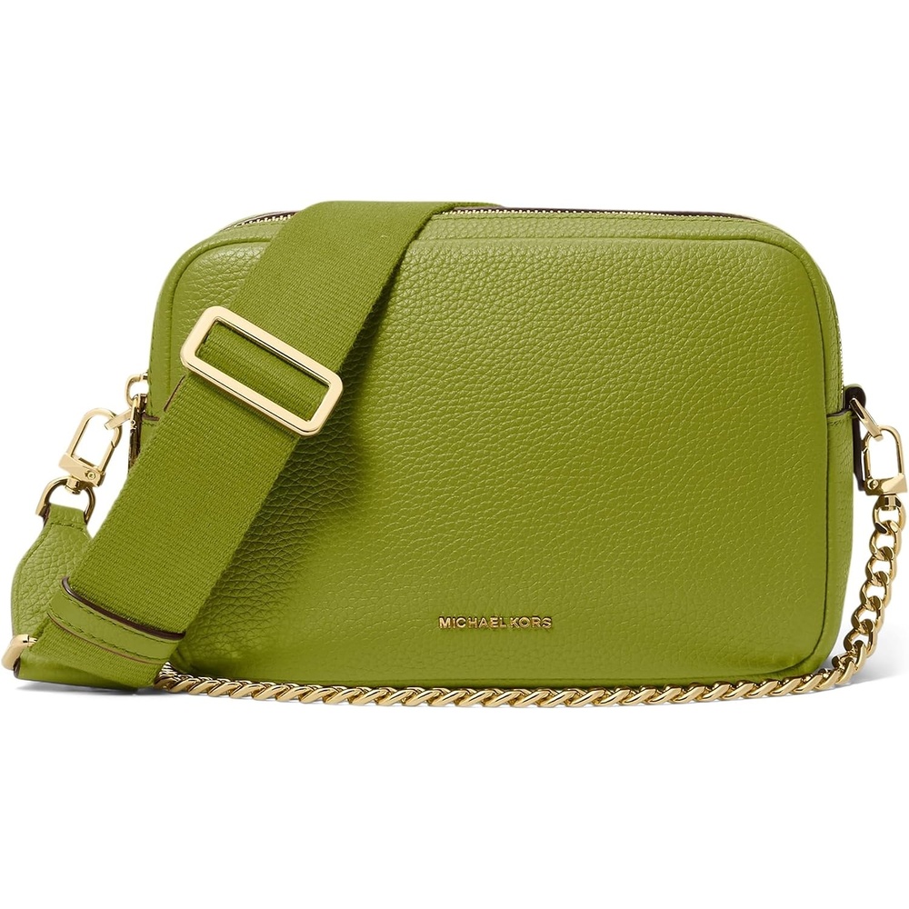 image:imageMichael Kors Bryant Medium Double Zip Chain Camera Crossbody BagMeadow Green