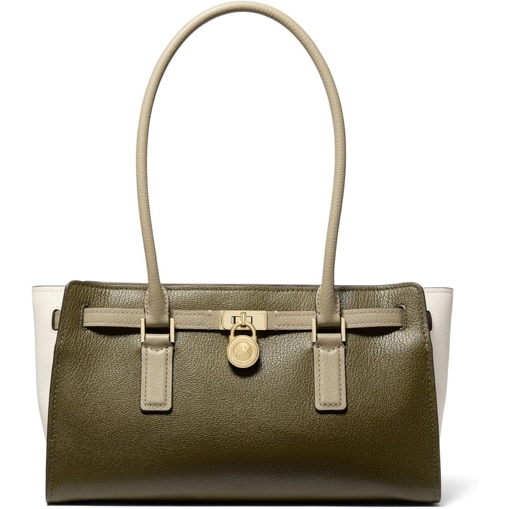 image:imageMichael Kors Hamilton Moderne Small Shoulder ToteGoldtone HardwareUrbino LeatherLoden Multi
