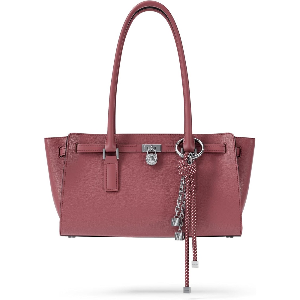 image:imageMichael Kors Hamilton Moderne Small Shoulder ToteSilvertone HardwareUrbino LeatherRosewood