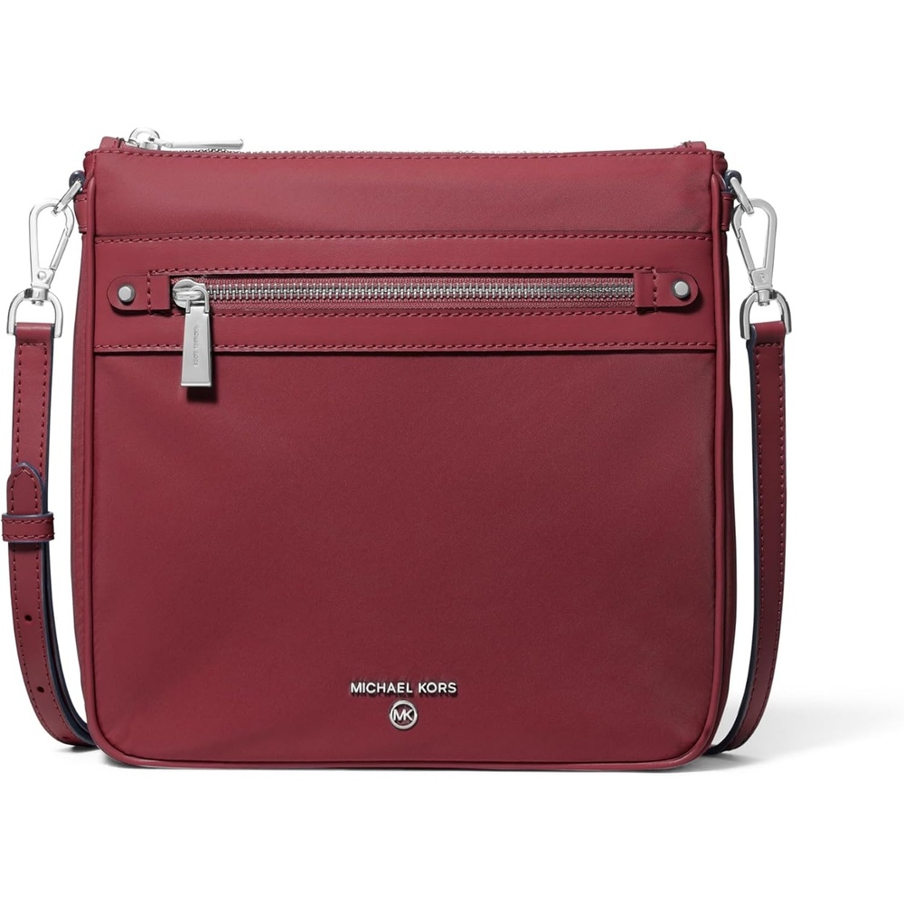 image:imageMichael Kors Jet Set Charm Large Crossbody BagSilvertone HardwareMilano NylonOxblood
