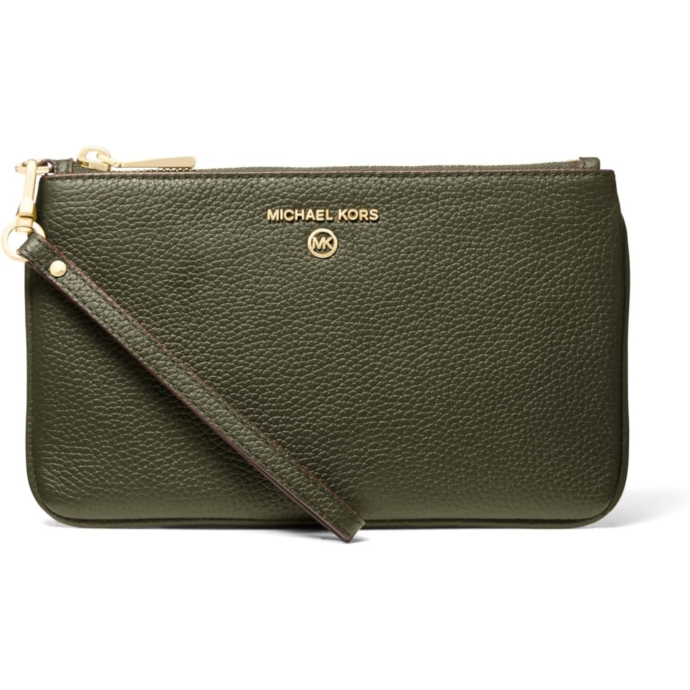 image:imageMichael Kors Jet Set Charm Medium Top Zip WristletGoldtone HardwarePebble LeatherIvy