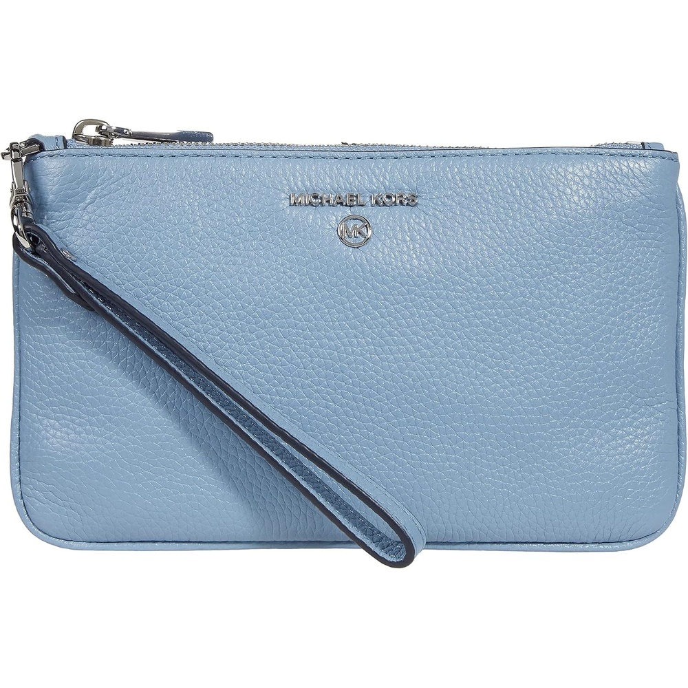 image:imageMichael Kors Jet Set Charm Medium Top Zip WristletSilvertone HardwareChambray
