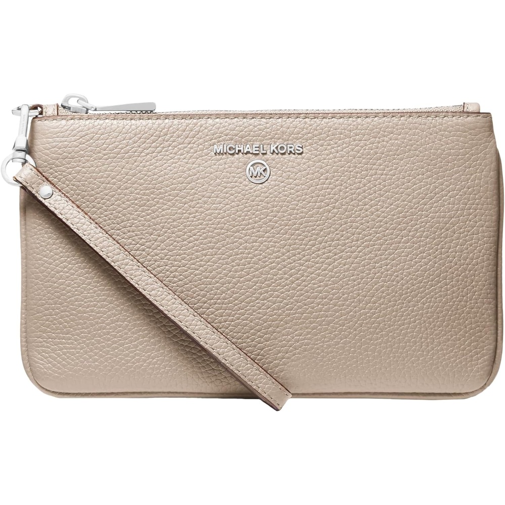image:imageMichael Kors Jet Set Charm Medium Top Zip WristletSilvertone HardwareLight Sand