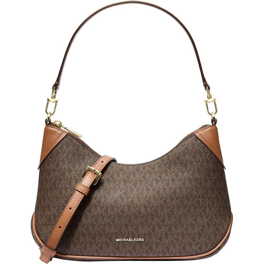 image:imageMichael Kors Jet Set Medium Convertible Pouchette CrossbodyBrownAcorn