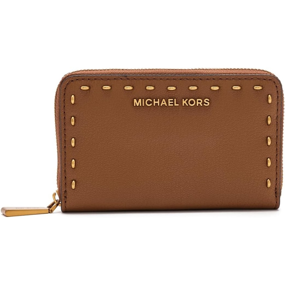 image:imageMichael Kors Jet Set Small Zip Around Card Case SilverTone HardwareSignature Coated TwillOptic WhiteAllumGoldTone HardwareLeatherLuggage
